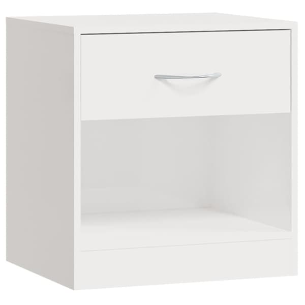 Sengeborde 2 stk. Med skuffe hvid højglans - Sengebord - Sengeborde - Home & Living