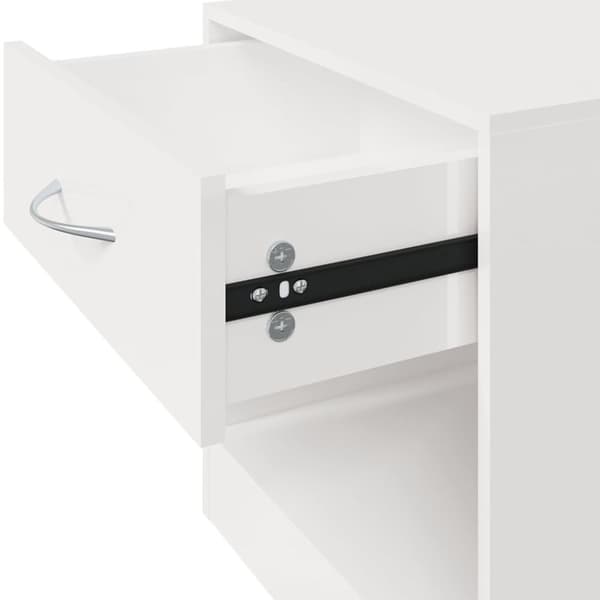 Sengeborde 2 stk. Med skuffe hvid højglans - Sengebord - Sengeborde - Home & Living