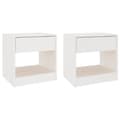 Miniatyrbillede 3 af 10: Sengeborde 2 stk. 40x31x40 cm massivt fyrretræ hvid - Sengeskab - Sengeskabe - Home & Living