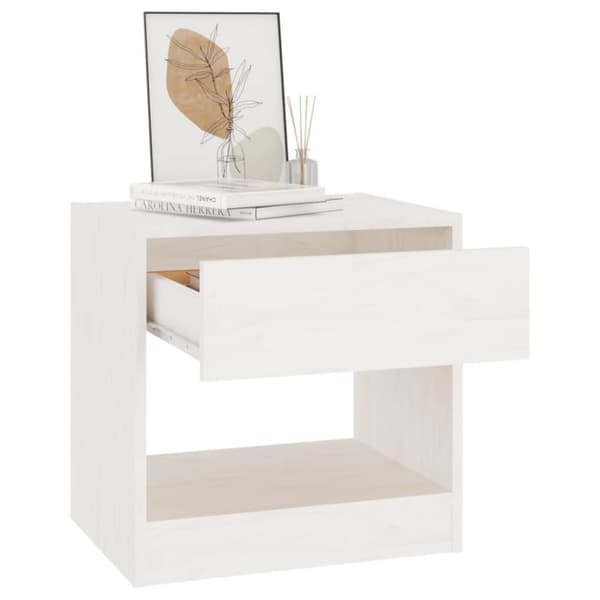 Sengeborde 2 stk. 40x31x40 cm massivt fyrretræ hvid - Sengeskab - Sengeskabe - Home & Living
