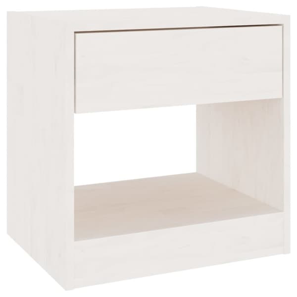 Sengeborde 2 stk. 40x31x40 cm massivt fyrretræ hvid - Sengeskab - Sengeskabe - Home & Living
