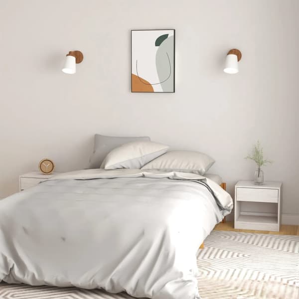 Sengeborde 2 stk. 40x31x40 cm massivt fyrretræ hvid - Sengeskab - Sengeskabe - Home & Living