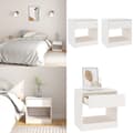 Miniatyrbillede 1 af 10: Sengeborde 2 stk. 40x31x40 cm massivt fyrretræ hvid - Sengeskab - Sengeskabe - Home & Living