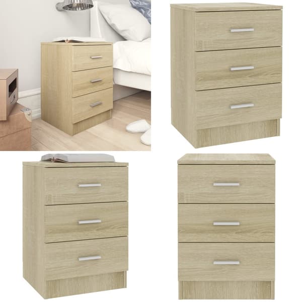 Sängbord sonoma ek 38x35x56 cm konstruerat trä - Sängbord - Säng Bord - Home & Living