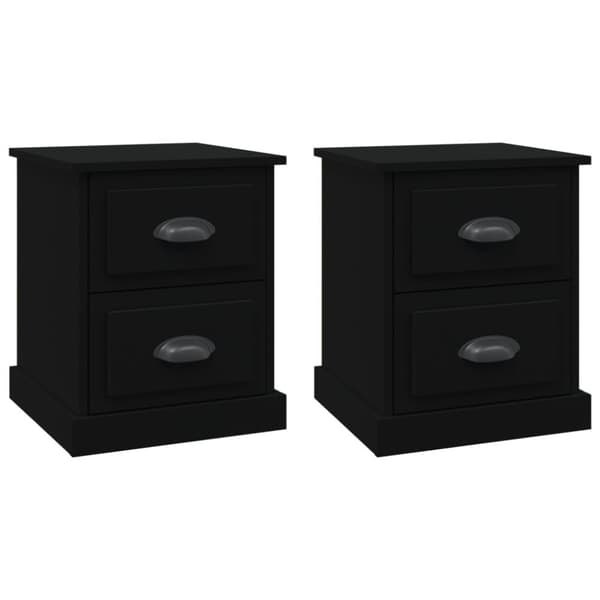 Sängbord 2 st svart 39x39x47,5 cm konstruerat trä - Sängbord - Nattduksbord - Home & Living