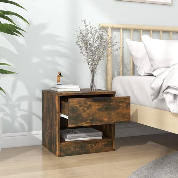 Yöpöydät 2 kpl savutammi tekninen puu - Yöpöytä - Yöpöydät - Home & Living