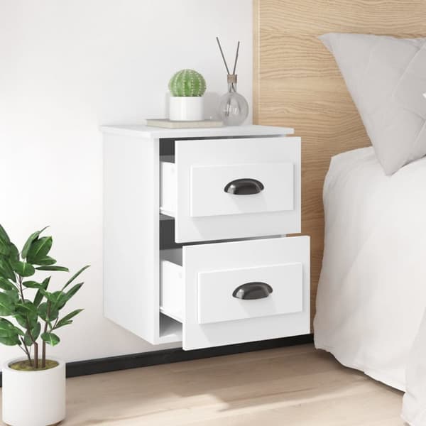 Väggmonterade sängbord vit 41,5x36x53cm - Sängbord - Nattduksbord - Home & Living