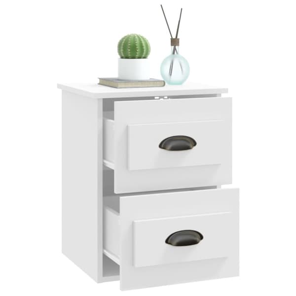 Väggmonterade sängbord vit 41,5x36x53cm - Sängbord - Nattduksbord - Home & Living