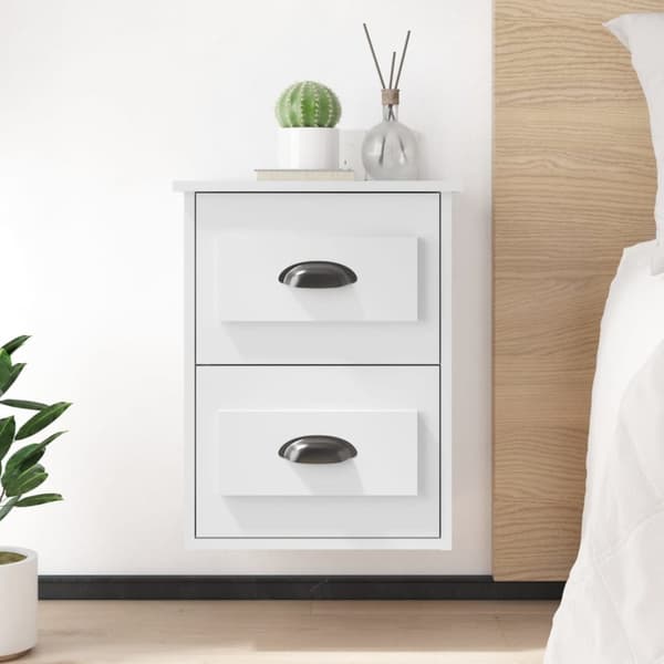 Väggmonterade sängbord vit 41,5x36x53cm - Sängbord - Nattduksbord - Home & Living