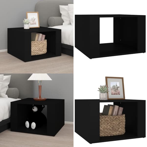 Sängbord svart 57x55x36 cm konstruerat trä - Sängbord - Säng Bord - Home & Living