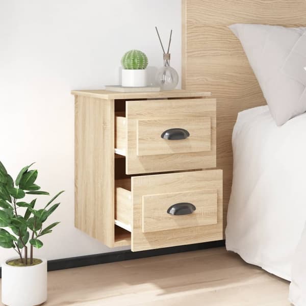 Væghængte sengeborde 2 stk. 41,5x36x53 cm sonoma-eg - Væghængt Sengebord - Væghængte Sengeborde - Home & Living