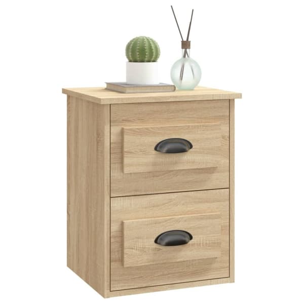 Væghængte sengeborde 2 stk. 41,5x36x53 cm sonoma-eg - Væghængt Sengebord - Væghængte Sengeborde - Home & Living