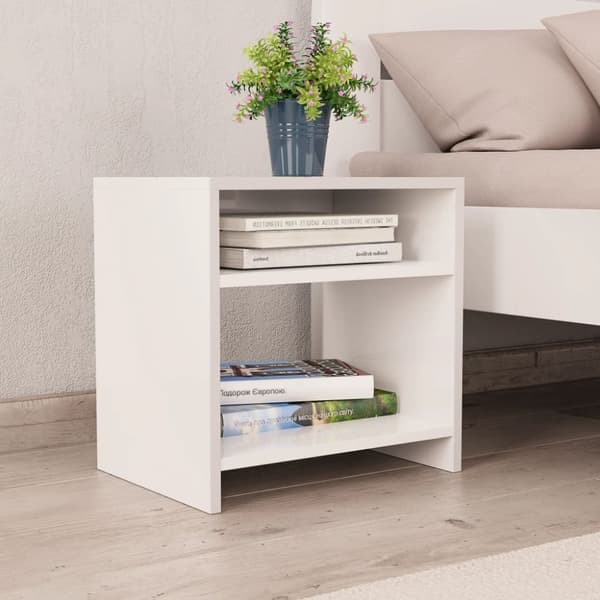 Sengebord 40x30x40 cm konstrueret træ hvid - Sengebord - Sengeborde - Home & Living