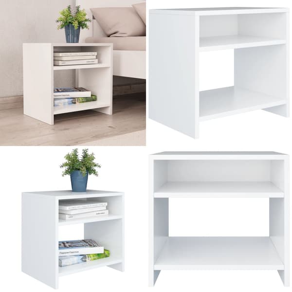 Sengebord 40x30x40 cm konstrueret træ hvid - Sengebord - Sengeborde - Home & Living