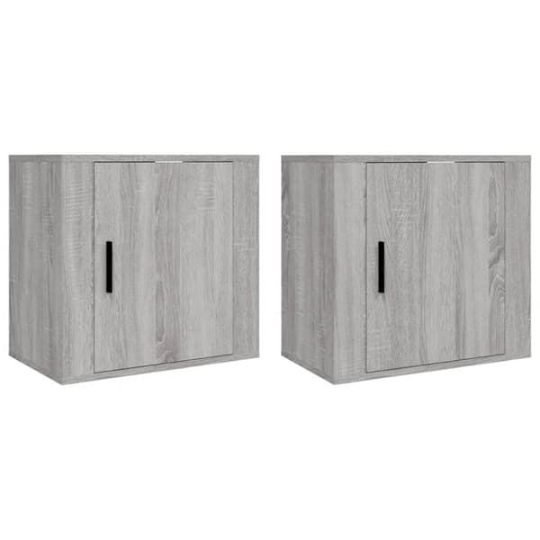Seinäkiinnitettävät yöpöydät 2 kpl harmaa Sonoma 50x30x47 cm - Seinäkiinnitettävä Yöpöytä - Seinäkiinnitettävät Yöpöydät - Home & Living