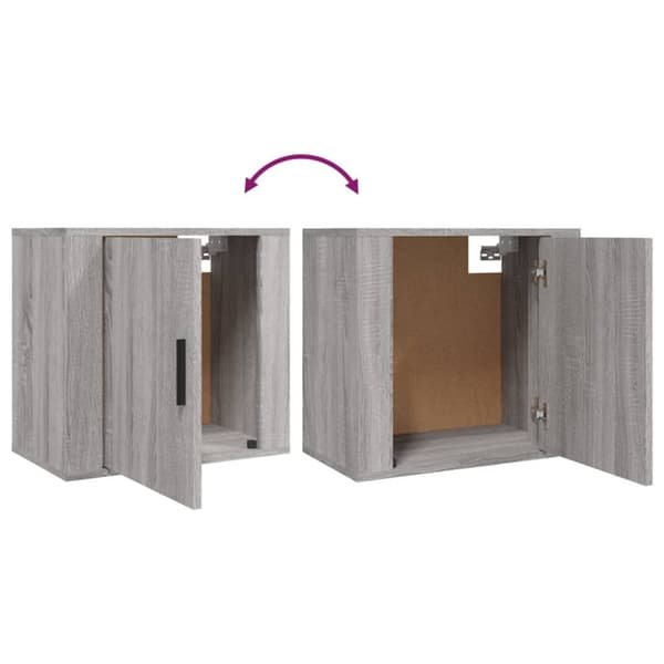 Seinäkiinnitettävät yöpöydät 2 kpl harmaa Sonoma 50x30x47 cm - Seinäkiinnitettävä Yöpöytä - Seinäkiinnitettävät Yöpöydät - Home & Living