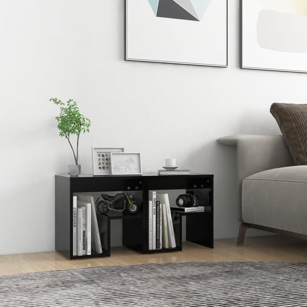 Yöpöydät 2 kpl musta 40x30x40 cm tekninen puu - Yöpöytä - Yöpöydät - Home & Living