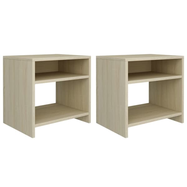 Sengeborde 2 stk. 40x30x40 cm konstrueret træ Sonoma-eg - Sengebord - Sengeborde - Home & Living