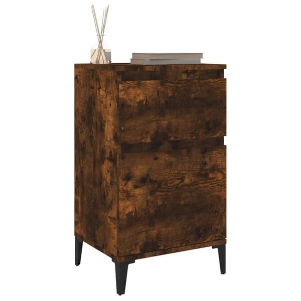 Sängbord 2 st rökfärgad ek 40x35x70 cm - Sängbord - Nattduksbord - Home & Living