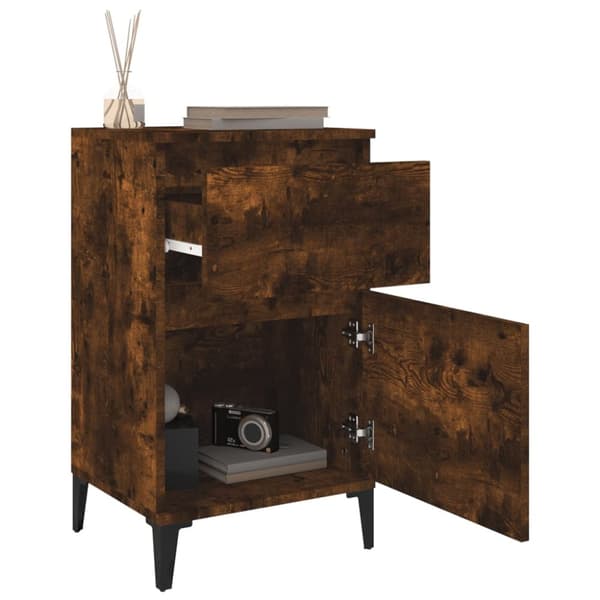 Sängbord 2 st rökfärgad ek 40x35x70 cm - Sängbord - Nattduksbord - Home & Living