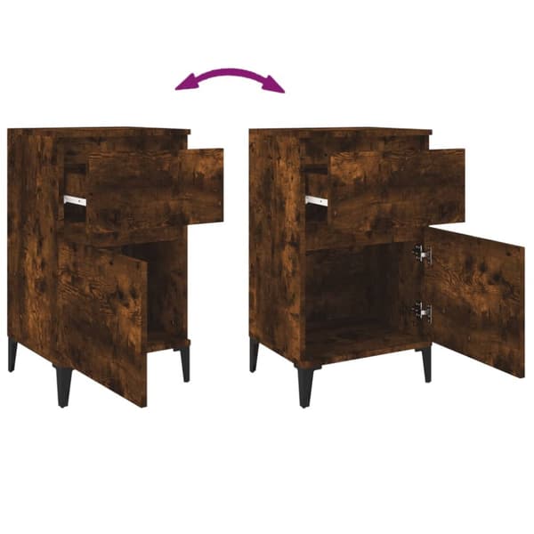 Sängbord 2 st rökfärgad ek 40x35x70 cm - Sängbord - Nattduksbord - Home & Living