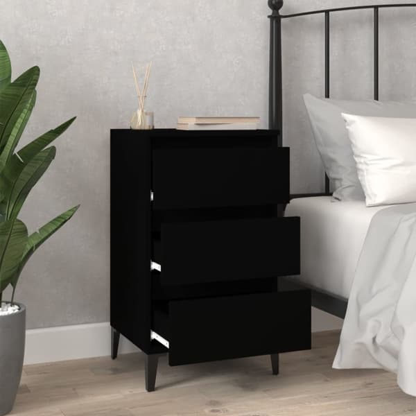 Sengebord 40x35x70 cm konstrueret træ sort - Sengebord - Sengeborde - Home & Living