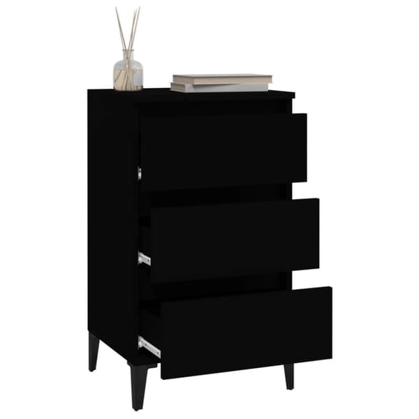 Sengebord 40x35x70 cm konstrueret træ sort - Sengebord - Sengeborde - Home & Living