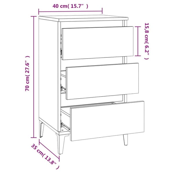 Sengebord 40x35x70 cm konstrueret træ sort - Sengebord - Sengeborde - Home & Living