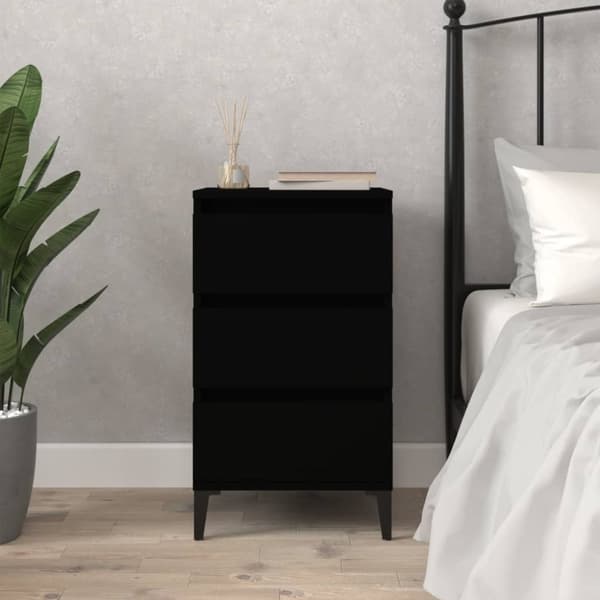 Sengebord 40x35x70 cm konstrueret træ sort - Sengebord - Sengeborde - Home & Living