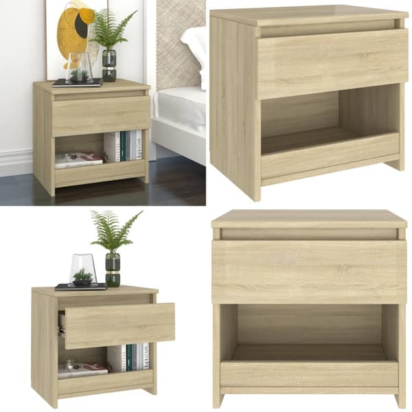 Sengebord 40x30x39 cm spånplade sonoma-eg - Sengeskab - Sengeskabe - Home & Living