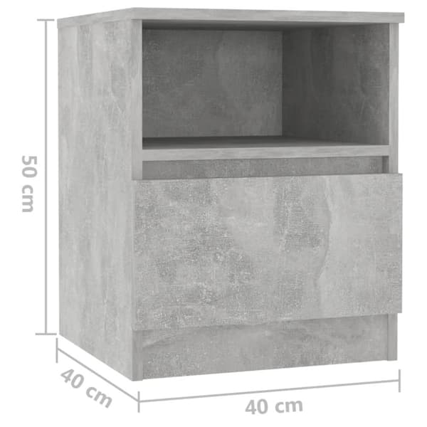 Sengeskab 40x40x50 cm spånplade betongrå - Sengeskab - Sengeskabe - Home & Living