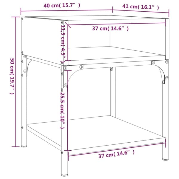 Sängbord 2 st brun ek 40x41x50 cm konstruerat trä - Sängbord - Nattduksbord - Home & Living