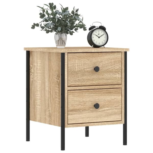 Sängbord sonoma-ek 40x42x50 cm konstruerat trä - Sängbord - Nattduksbord - Home & Living