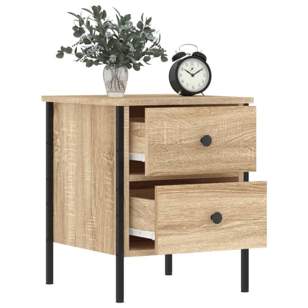 Sängbord sonoma-ek 40x42x50 cm konstruerat trä - Sängbord - Nattduksbord - Home & Living