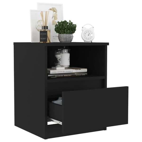 Sengeskab 40x40x50 cm konstrueret træ sort - Sengebord - Sengeborde - Home & Living