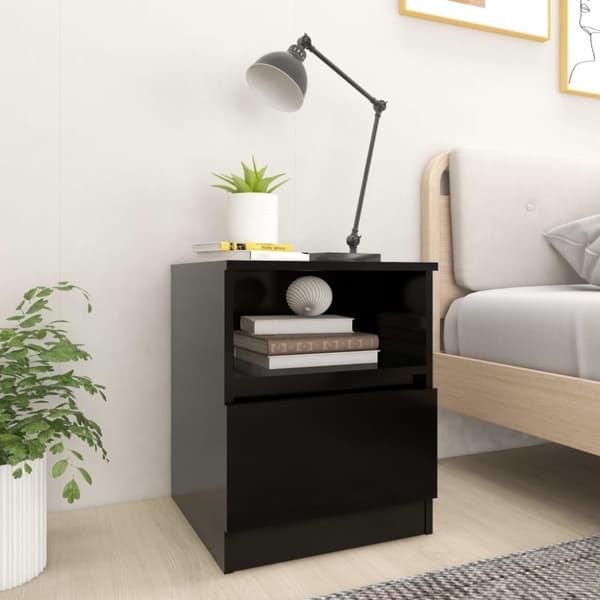 Sengeskab 40x40x50 cm konstrueret træ sort - Sengebord - Sengeborde - Home & Living