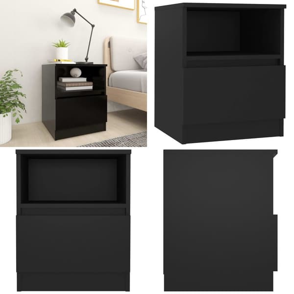Sengeskab 40x40x50 cm konstrueret træ sort - Sengebord - Sengeborde - Home & Living