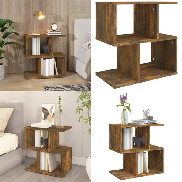 Sengebord 50x30x51,5 cm konstrueret træ røget egetræsfarve - Sengebord - Sengeborde - Home & Living