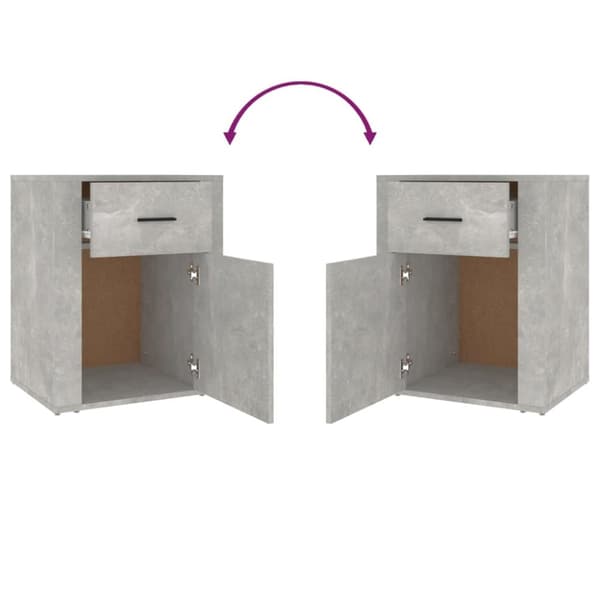Sängbord betonggrå 50x36x60 cm konstruerat trä - Sängbord - Nattduksbord - Home & Living