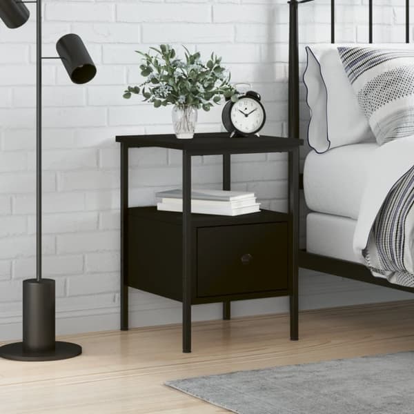Sengebord 34x36x50 cm konstrueret træ sort - Sengebord - Sengeborde - Home & Living