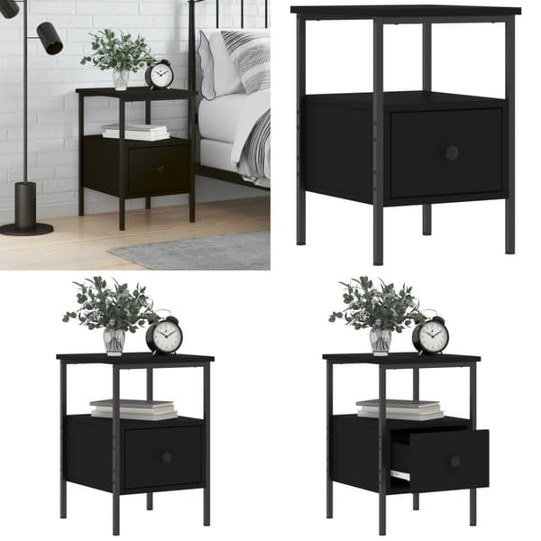 Sengebord 34x36x50 cm konstrueret træ sort - Sengebord - Sengeborde - Home & Living