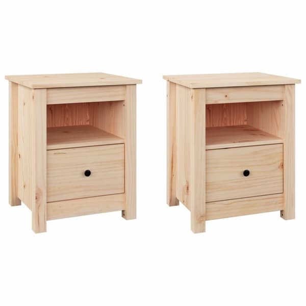 Sengeborde 2 stk. 40x35x49 cm massivt fyrretræ - Sengebord - Sengeborde - Home & Living