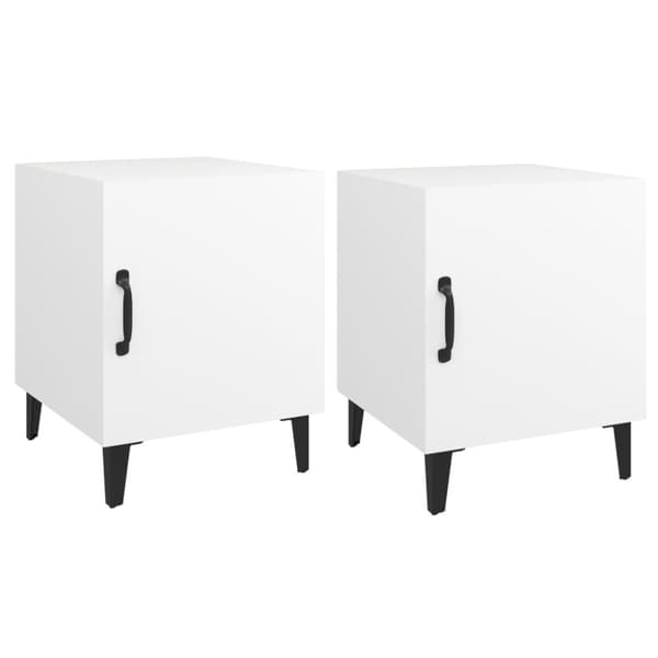 Sengeborde 2 stk. Konstrueret træ hvid - Sengebord - Sengeborde - Home & Living