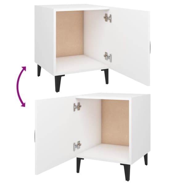 Sengeborde 2 stk. Konstrueret træ hvid - Sengebord - Sengeborde - Home & Living