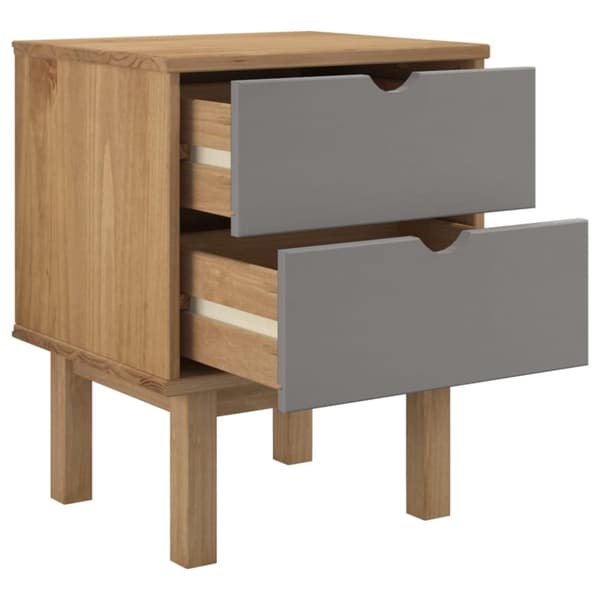 Sängbord OTTA brun&grå 45x39x57 cm massiv furu - Sängbord - Nattduksbord - Home & Living