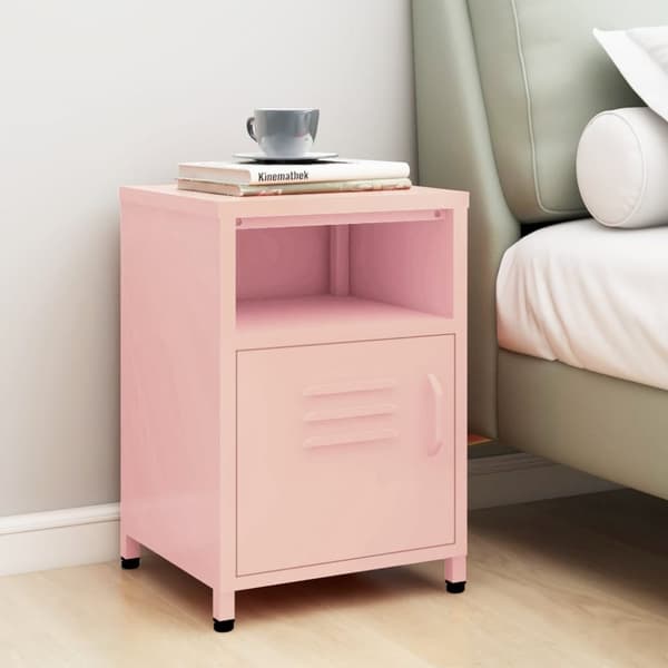 Yöpöytä pinkki 35x35x51 cm teräs - Yöpöytä - Yöpöydät - Home & Living