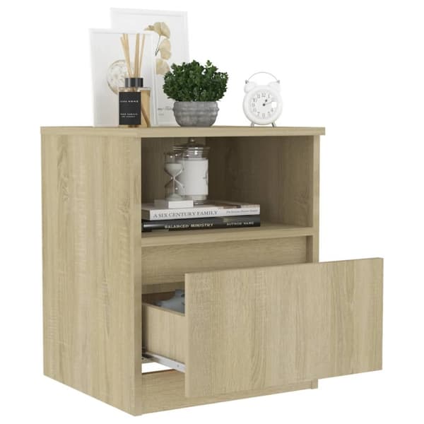 Sengebord 40x40x50 cm konstrueret træ sonoma-eg - Sengebord - Sengeborde - Home & Living