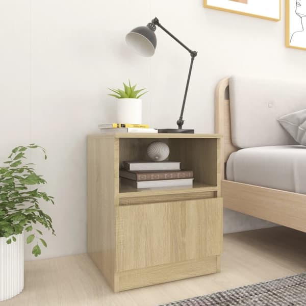 Sengebord 40x40x50 cm konstrueret træ sonoma-eg - Sengebord - Sengeborde - Home & Living