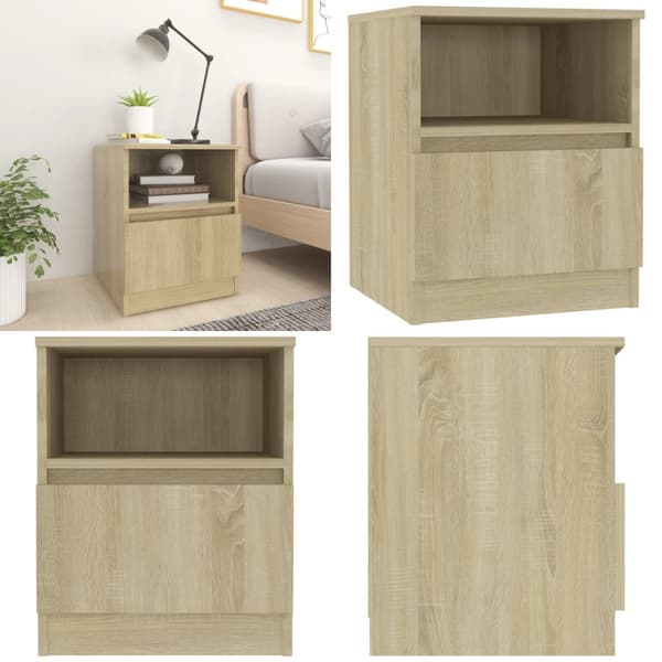 Sengebord 40x40x50 cm konstrueret træ sonoma-eg - Sengebord - Sengeborde - Home & Living