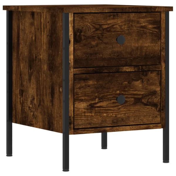 Sengeborde 2 stk. 40x42x50 cm konstrueret træ røget egetræ - Sengebord - Sengeborde - Home & Living